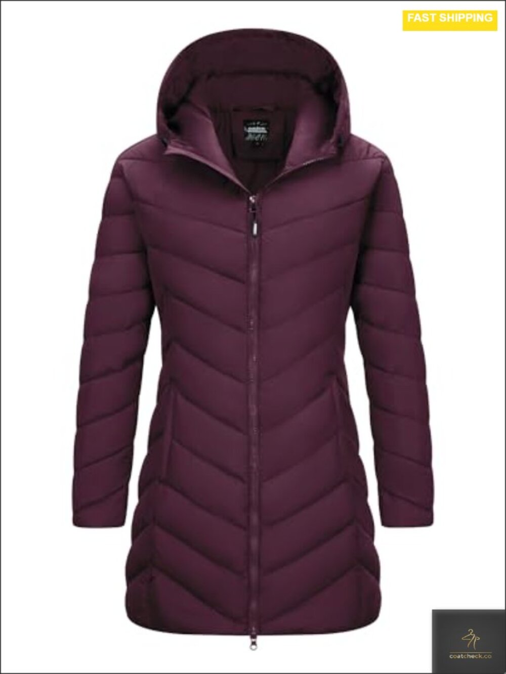 Women's Long Hooded Lightweight Puffer Jacket Winter Coat Quilted Nylon